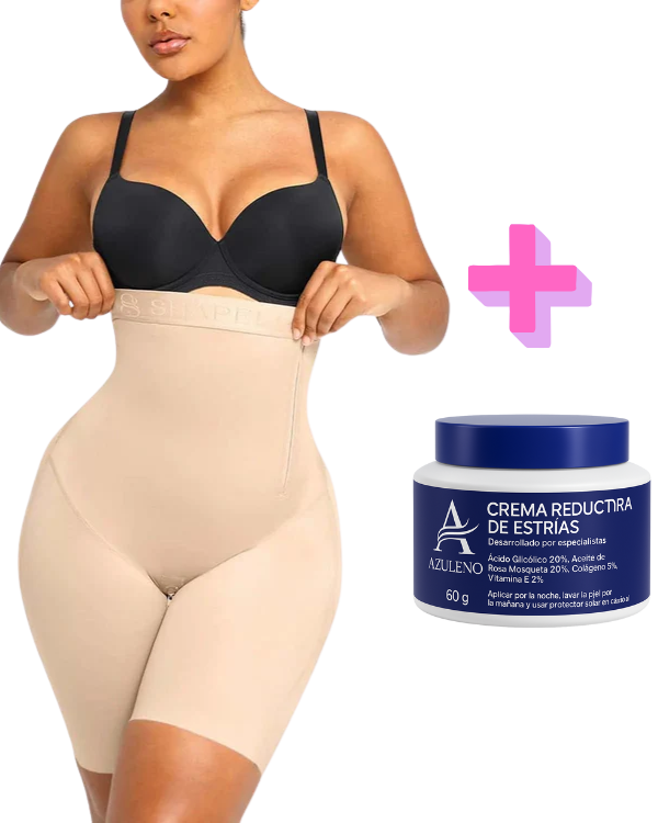Faja modeladora + Crema anticelulitis – Dile adiós a las estrías y recupérate la confianza.