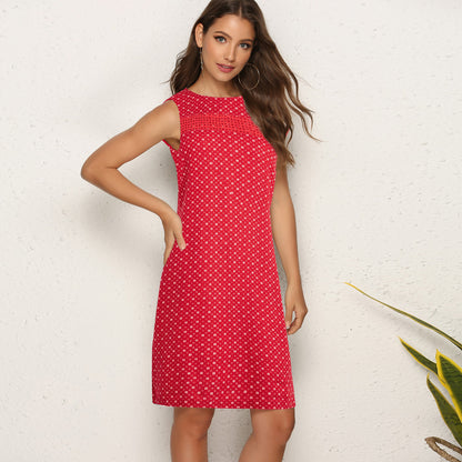 Vestido sin mangas estampado de mujer
