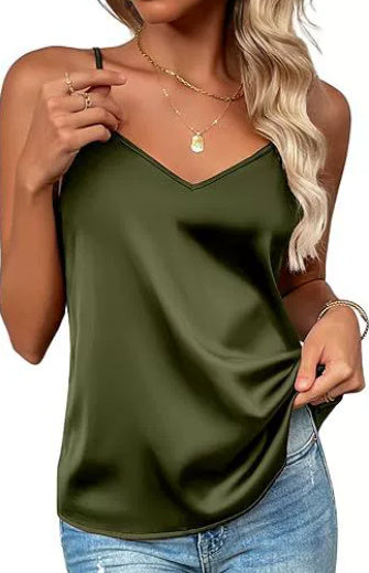 Blusa de Seda con Tirantes Ajustables