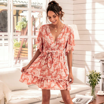 Vestido Midi de Manga Corta