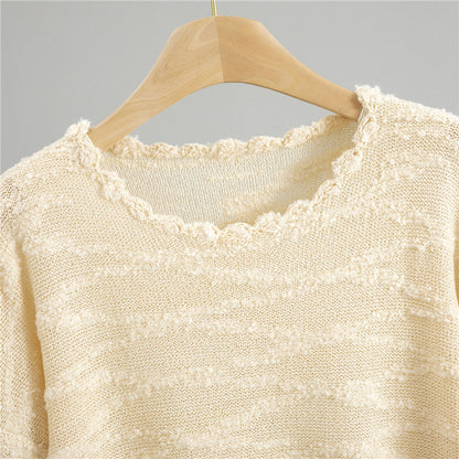 Suéter suelto de mujer, cuello redondo