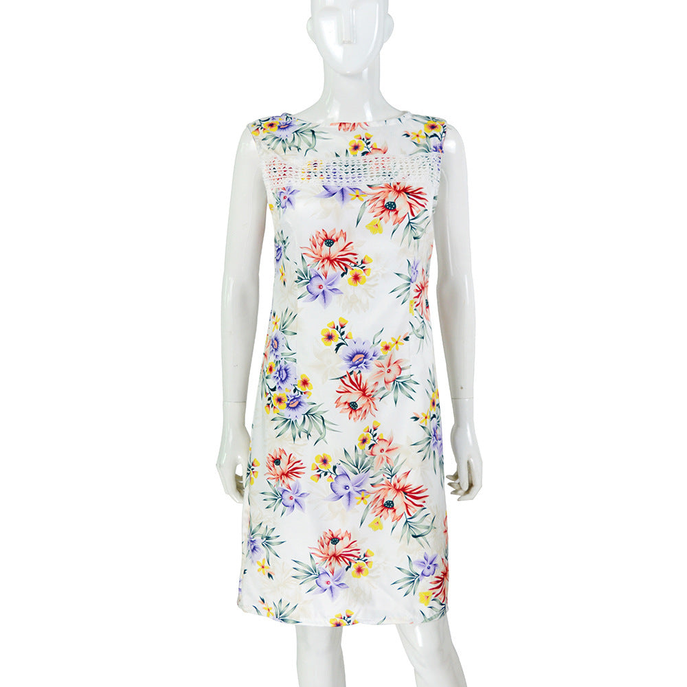 Vestido sin mangas estampado de mujer
