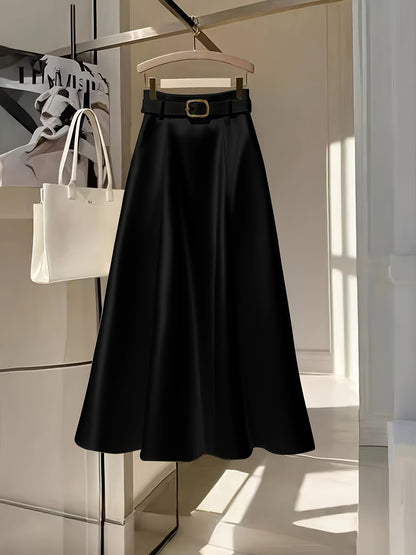 Falda Elegante Satinada Línea A