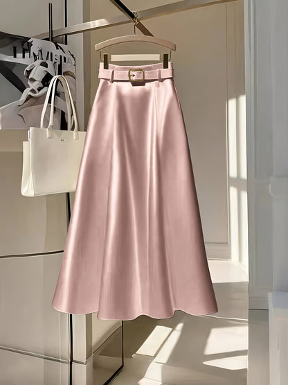 Falda Elegante Satinada Línea A