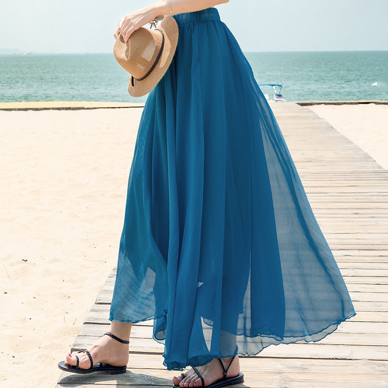 Vestido Largo de Chifón Playa