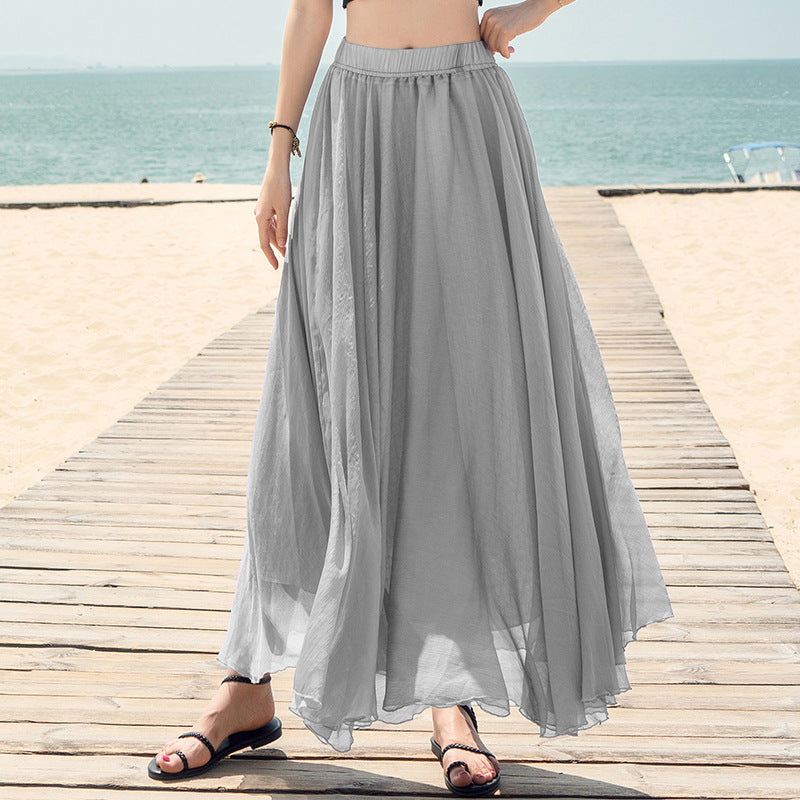 Vestido Largo de Chifón Playa