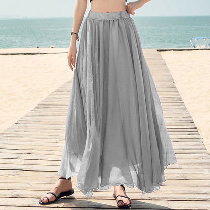 Vestido Largo de Chifón Playa