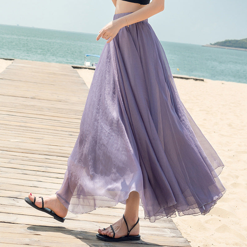 Vestido Largo de Chifón Playa