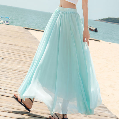 Vestido Largo de Chifón Playa