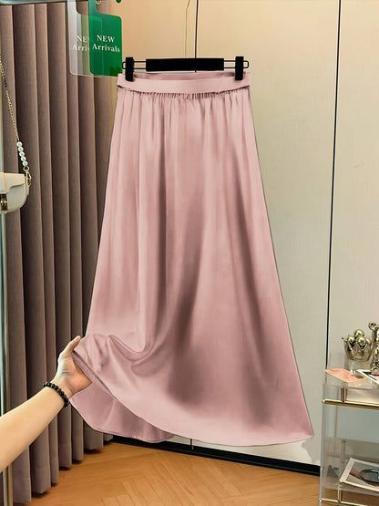 Falda Elegante Satinada Línea A