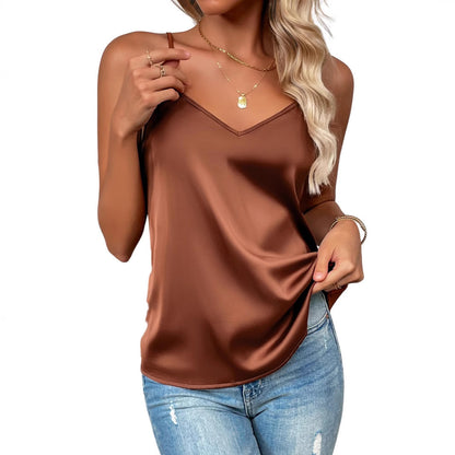 Blusa de Seda con Tirantes Ajustables