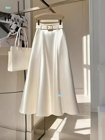 Falda Elegante Satinada Línea A