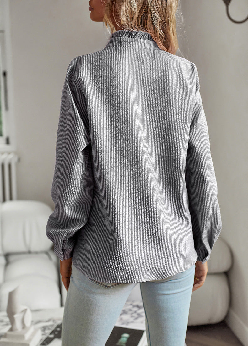 Blusa Elegante Rayas Manga Larga Mujer